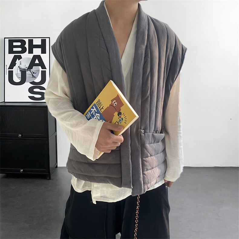 秋冬新中式棉麻纯棉马甲加厚保暖秋冬内搭短款背心男女坎肩外套,男装背心/马甲,星座909