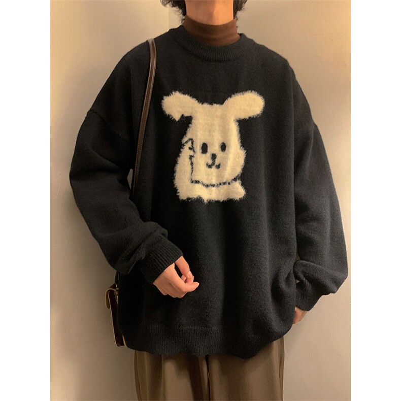 8XL-M兔年卡通红色圣诞毛衣男针织衫特大码MY1202P58控78图片