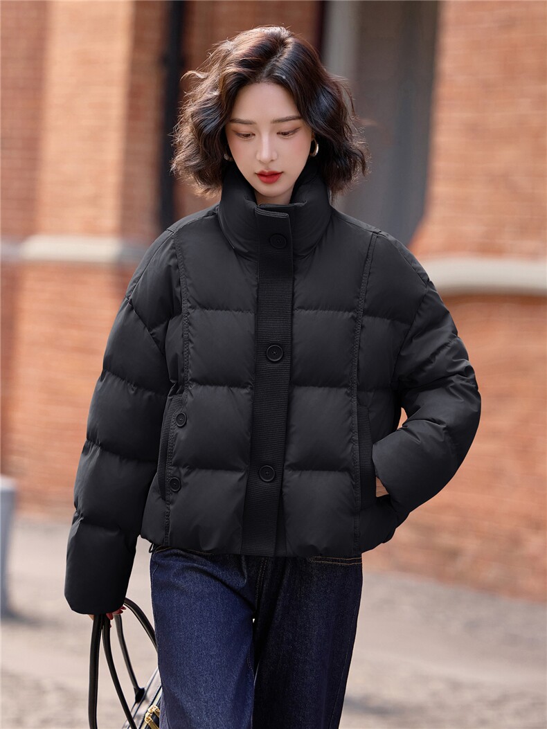 2025年冬季新款时尚拼接短款羽绒服女,女装羽绒服,沁沁公主