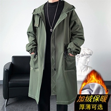 大货风衣男中长款大衣加绒加棉衣男F262薄P115加绒P135爆景一，男装风衣，星座401