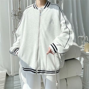 WY208/P75春装新款高品质不起球刺绣卫衣男立领棒球服潮外套图片