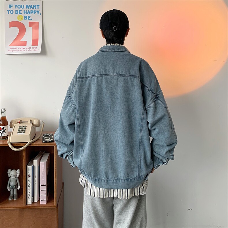 春季复古工装牛仔夹克男韩版百搭宽松ins情侣潮流外穿JK0523-P55,男装夹克,星座308B-1