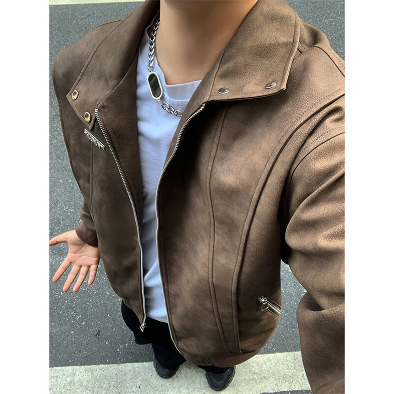 特P95 无差价新款时尚百搭拉链春秋夹克外套-HJ5723 男模外景图片