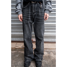 B221美式ins高街暗黑重工艺宽松微喇牛仔裤LK23128-P60控78，男装牛仔裤，电商B221