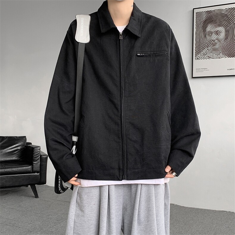 8XL-M水洗做旧帆布短款夹克男款vintage美式复古工装外套JK003P98,男装夹克,电商B312