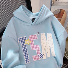 EE138-P75纯棉华棉复合真超加绒加厚连帽字母刺绣保暖卫衣上衣，男装卫衣，星座911-3
