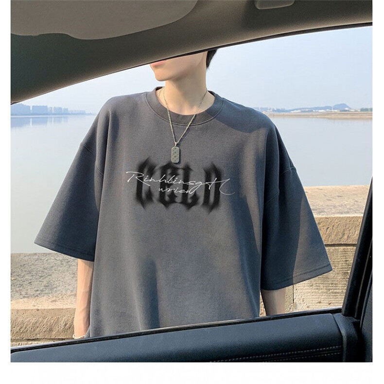 日系cityboy短袖t恤男夏季2025新款学生帅气潮牌潮流宽松半袖体恤,男装T恤,星座512-6