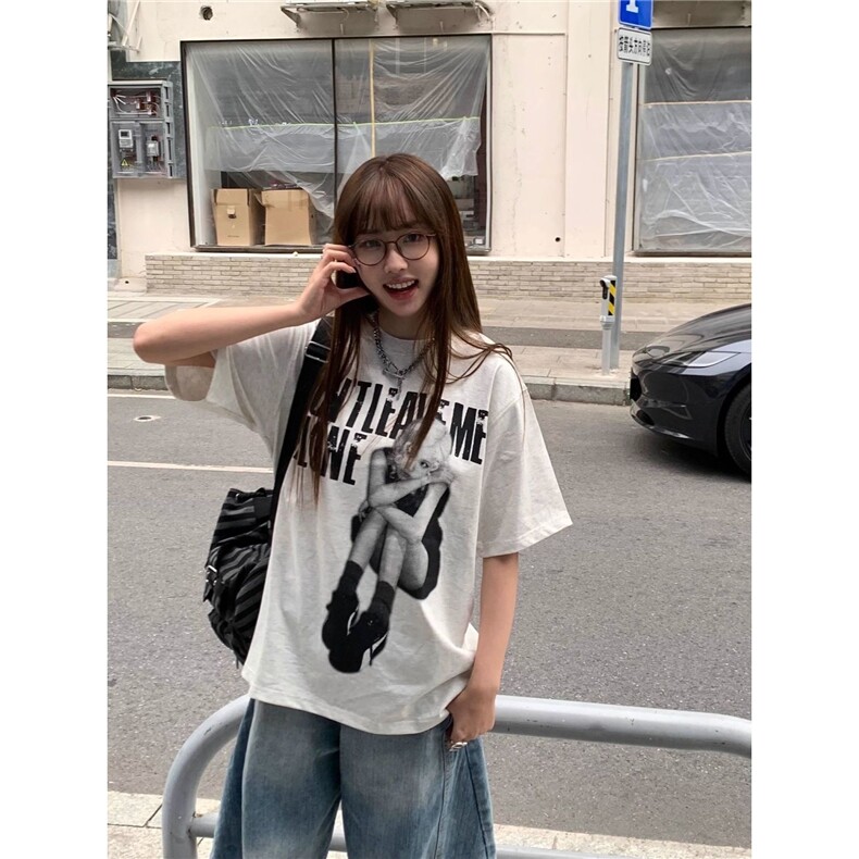 潮美式复古人像印花嘻哈街头风宽松舒适透气凉感短袖TDT005，男装T恤，星座516A