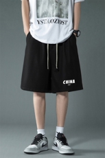 HD74248-P22华夫格短裤男大码宽松五分裤男直筒中裤，男装休闲裤，电商A040