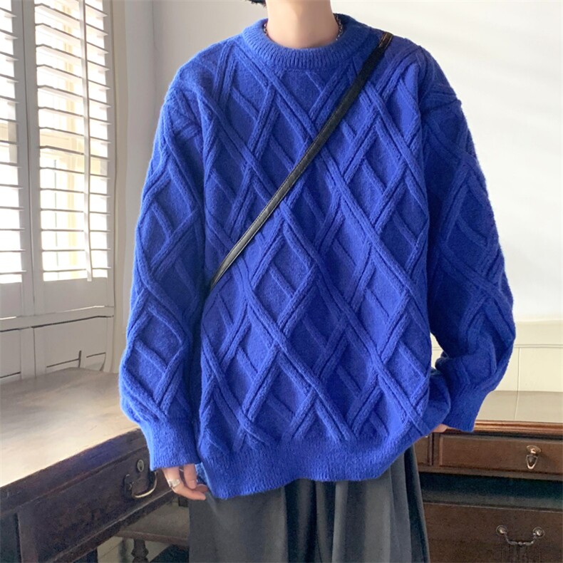 深度备货加厚男毛衣圆领设计感针织衫慵懒风线衣M119-P55,男装针织衫/毛衣,星座1212
