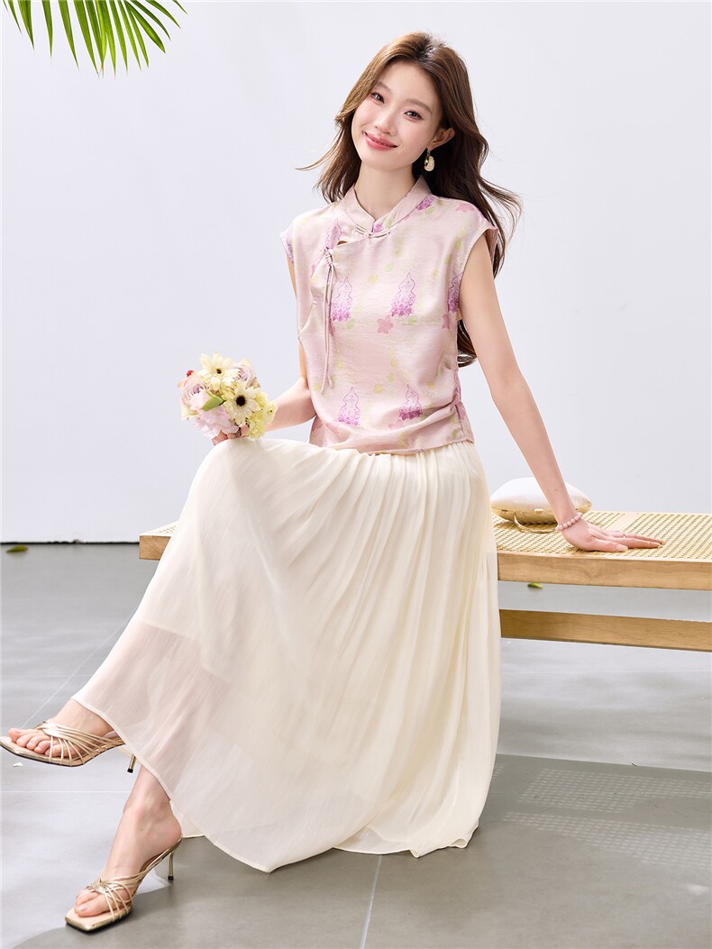 现货新品2026夏装中古风舒适亲肤两件套夏季女,女装套装/套裙,木子恋
