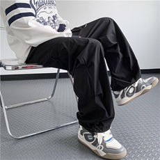 阔腿冰丝休闲裤美式机能伞兵工装裤男直筒冲锋运动裤K7312-P36，男装休闲裤，星座512-3