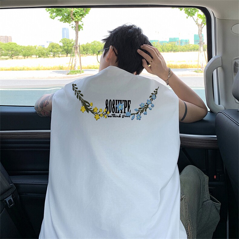 可48小时发货支持抖音得物来样二开240克重磅美式纯棉背心无袖t恤,男装T恤,电商A486