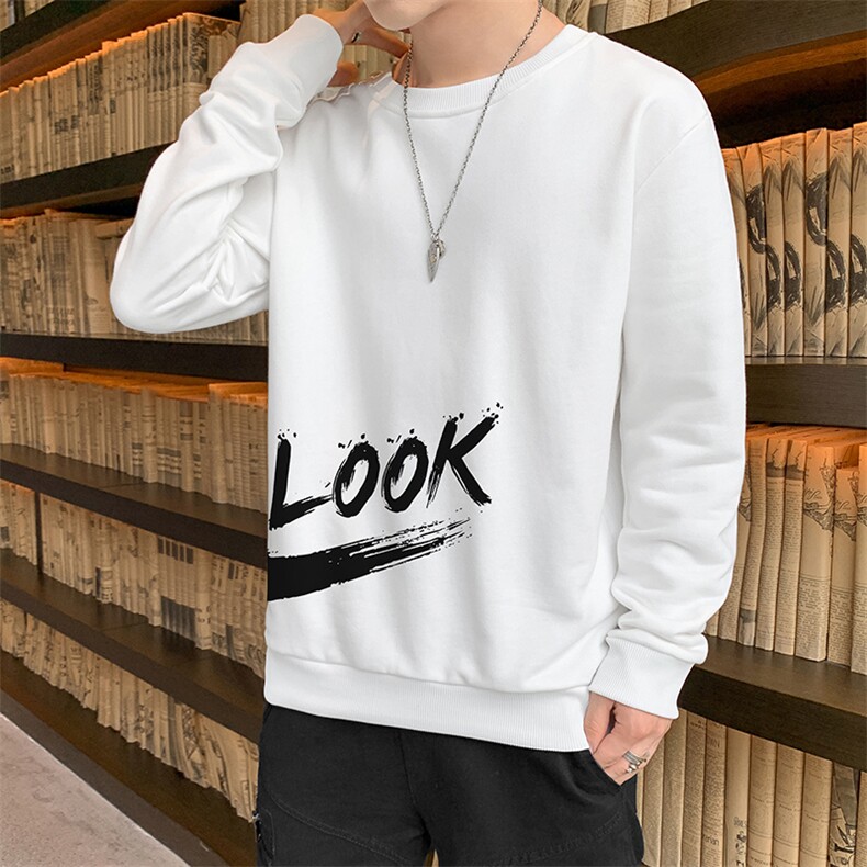 抖音直播现货2026秋季新款潮流男士look印花大码休闲圆领卫衣打底,男装T恤,星座1816-2（原1210–2）