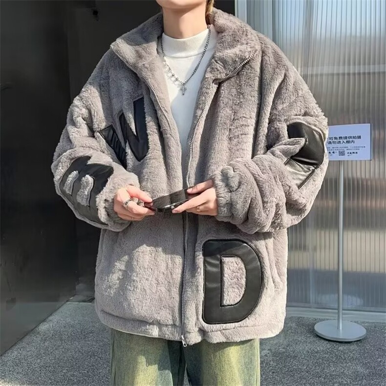 羊羔毛外套女2025秋冬新款保暖宽松加厚棉衣情侣潮牌羊羔绒棉服女,男装棉衣,星座506A