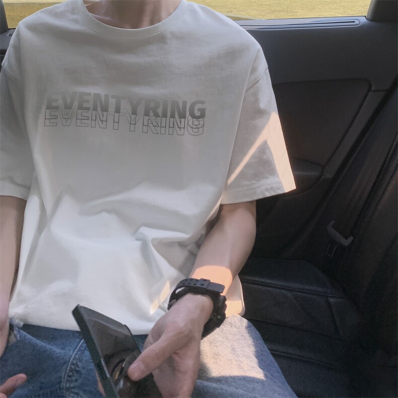 字母印花短袖T恤男夏季新款2025美式潮牌宽松上衣，男装T恤，电商B241