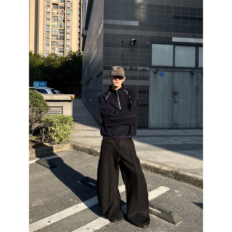 美式复古半高领拉链卫衣男女春秋季宽松廓形休闲vintage外套ins,女装短外套,星座506A