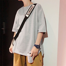 T213港风原宿青少年百搭宽松纯色T恤情侣同款短袖男女，男装T恤，电商D321A