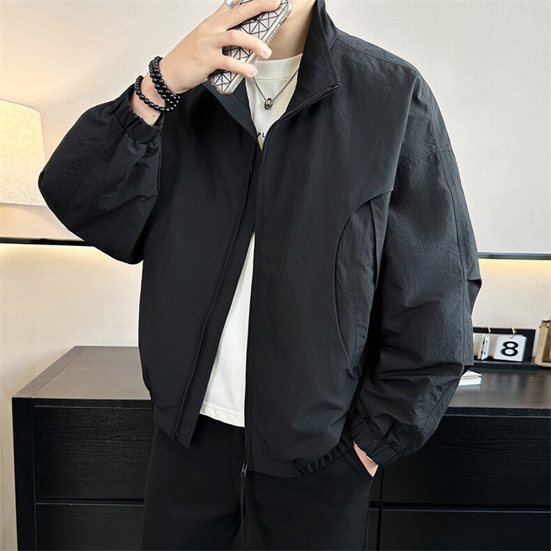 2026店主风春季简约休闲立领棒球服时尚潮流夹克外套男965-P85，男装夹克，电商A413