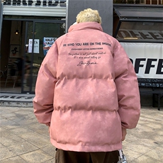 港风立领PU皮复古做旧金属印花字母设计棉衣男MY77732P130控178，男装棉衣，星座226-1