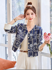 新中式国风亮片刺绣短外套女2025春新款小个子独特漂亮超好看上衣，女装短外套，沁沁公主