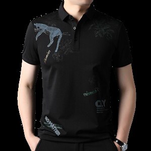 主推新款男装中青年翻领Polo日常休闲短袖上衣显瘦男装半袖T P95图片