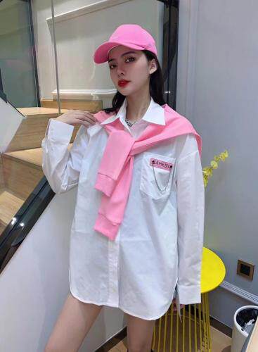 Simple.简希2021春季红风衬衫配围巾两件套，女装衬衫，simple简希