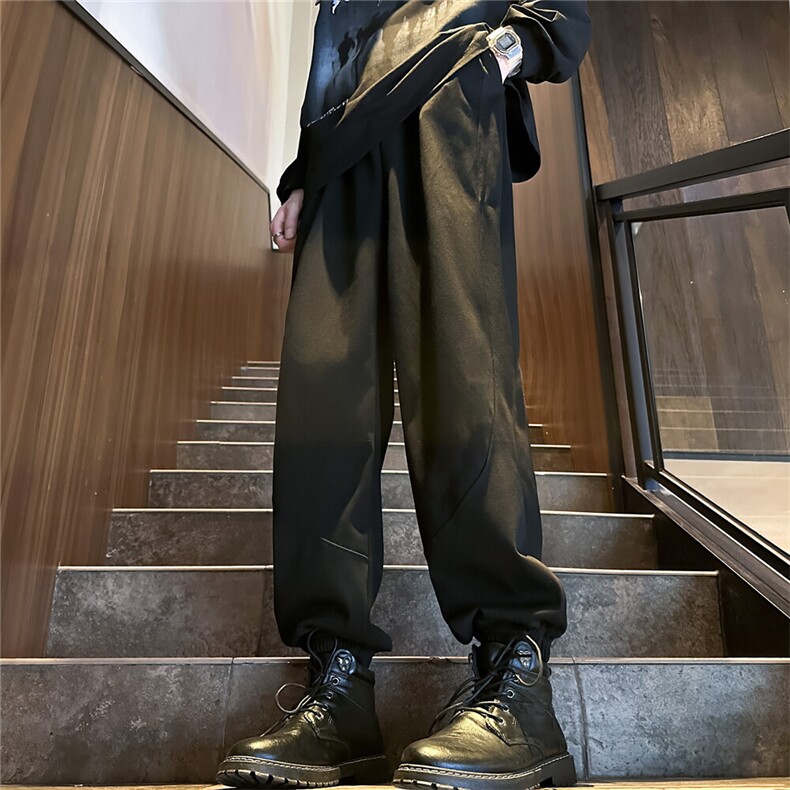 k1067-p35-限价49.9 现货港风中性大码卫裤束脚图片