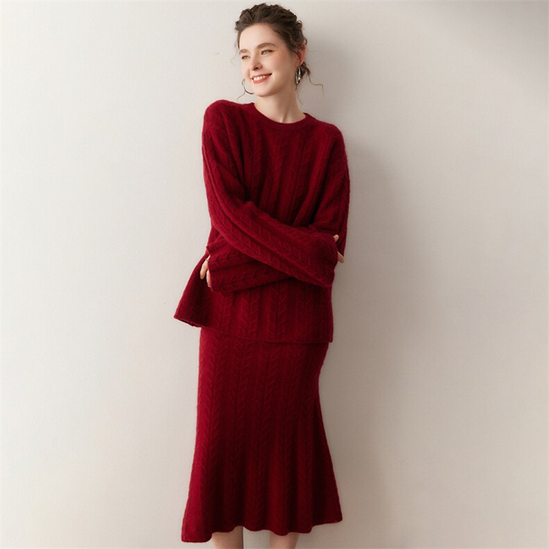 2025年秋季两件套舒适时尚百搭通勤休闲，女装套装/套裙，溪贝羊绒