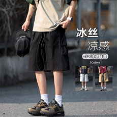 特批P24无差价凉感冰丝速干伞兵百搭短裤男褶皱宽松五分裤DK5833，男装休闲裤，电商A001-1