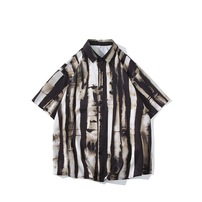 精品花衬衫男短袖夏季痞帅休闲上衣服外套翻领大码衬衣男A012P25,男装衬衫,电商A012