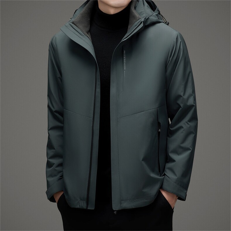 三合一冲锋衣男2025新款秋冬季新款加绒加厚外套爸爸装连帽登山服,男装夹克,电商B212（原钱塘6029）