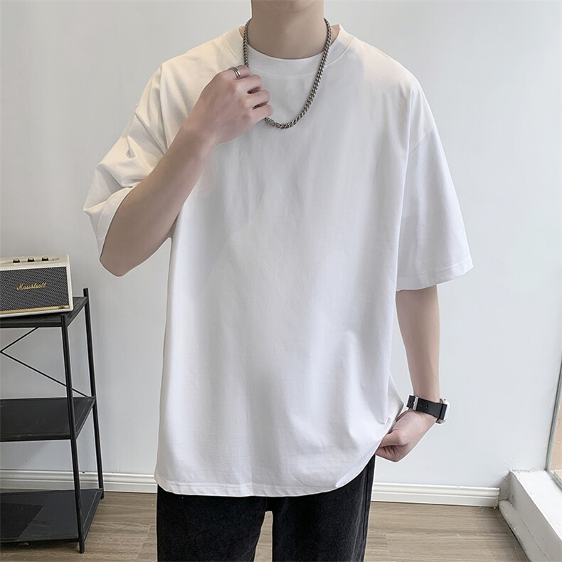 大码印花纯圆领T恤宽松男士2023新款夏季短袖t恤男潮TX402-P25,男装T恤,星座505-3