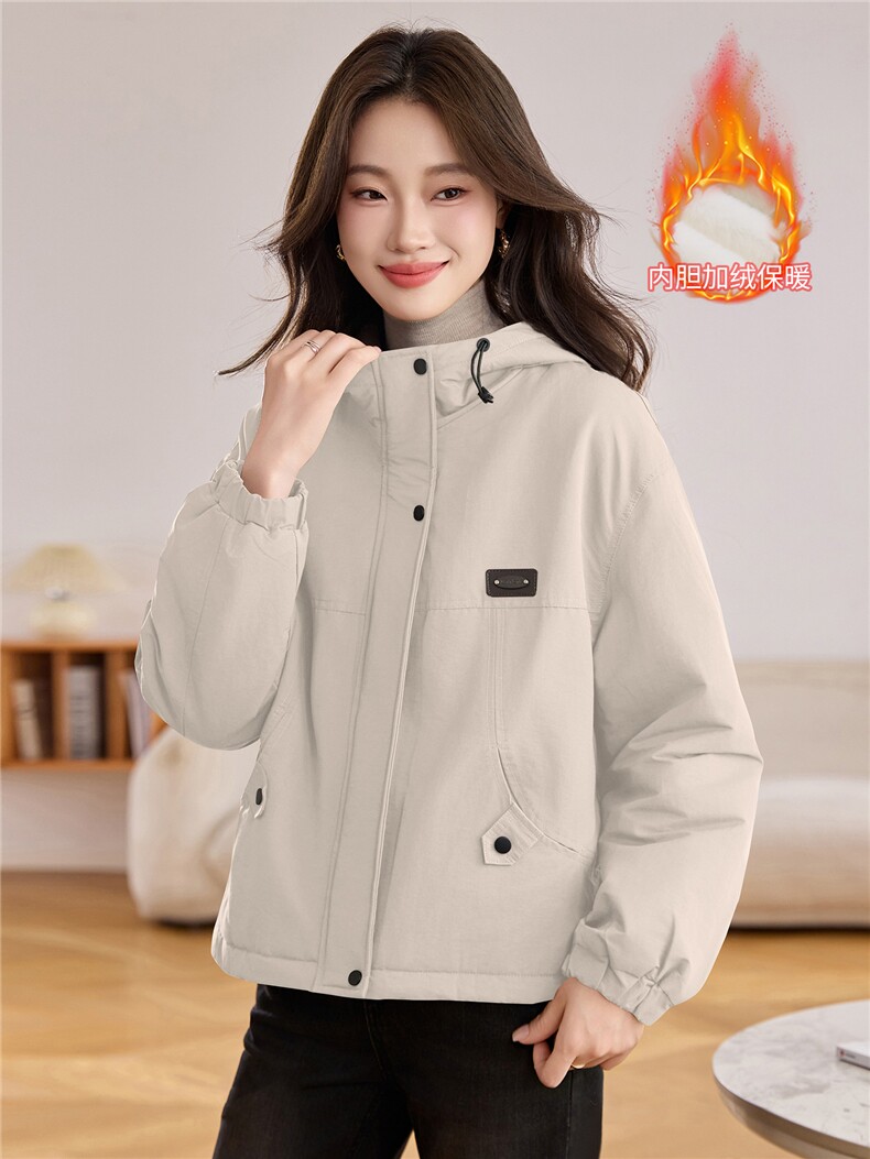 现货！现货！2025冬季新款加绒加厚连帽棉衣棉服女,女装棉衣/棉服,以桐