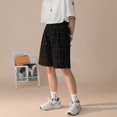 K6045/P28新款夏款西裤格子短裤男女中性风中裤男大码休闲裤控39，女装休闲裤，电商A141