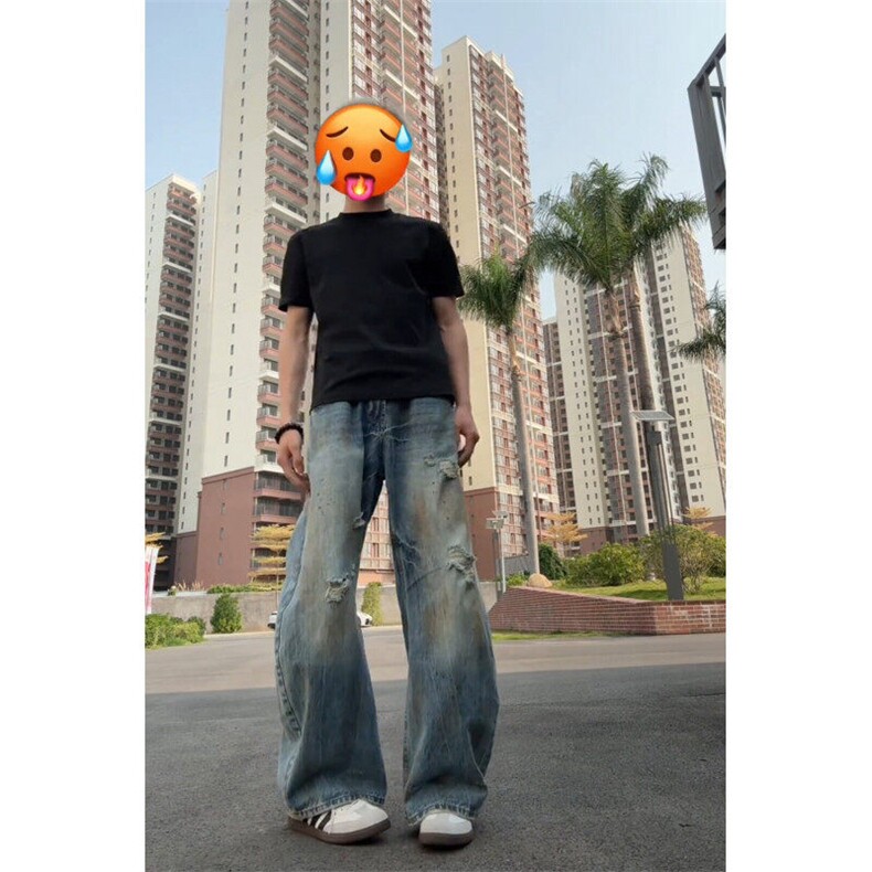 【有货】CK201CC-特P50复古做旧绣染破洞弯刀牛仔裤男女,男装牛仔裤,星座1007（原301D）