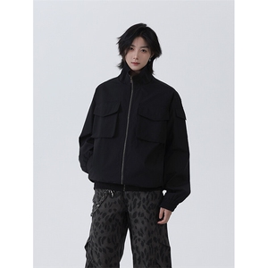 春季新款港风美式多口袋宽松潮流立领夹克 XZ213-JK5555-P70控108图片