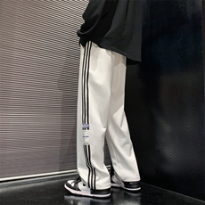 2025春季青少年纯棉休闲潮牌条纹运动裤子XZ301b-2-CK627特P35，男装休闲裤，星座301B-2（原A443-1）