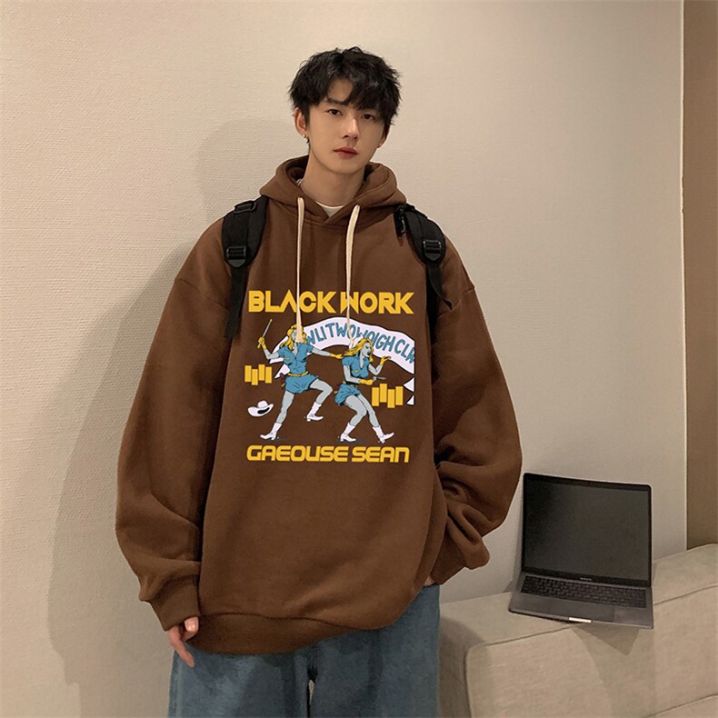 纯棉连帽卫衣男大码运动帽衫宽松薄WY2304-P35,男装卫衣,电商A040