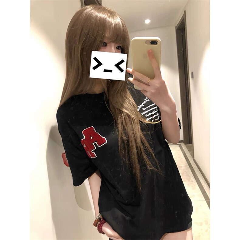 万针全刺绣工艺抖音得物高品质260克重磅纯棉双纱美式高街短袖T恤,男装T恤,电商A486-1
