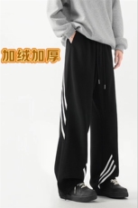 秋冬条纹织带拼接休闲裤无影墙加绒加厚XZ604-K106JR-特P50控88，男装卫衣，星座604