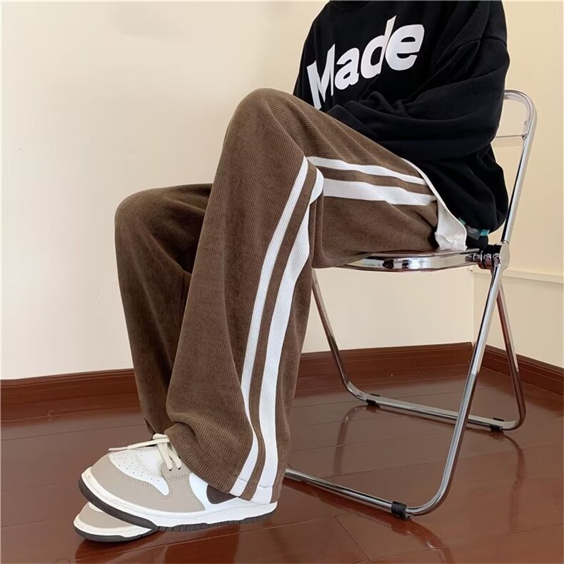 灯芯绒裤子男女秋冬潮牌直筒休闲裤冬季百搭卫裤KR60-P33加绒p42,男装休闲裤,星座1008