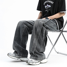 2025春款美式直筒宽松牛仔裤NZ003-P65，男装牛仔裤，电商042