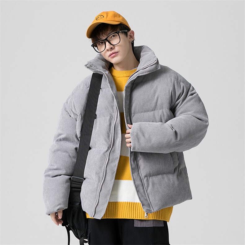 2021冬季新港风无影墙日系大码男灯芯绒休闲衣面包服M7008-P90,男装棉衣,电商A001