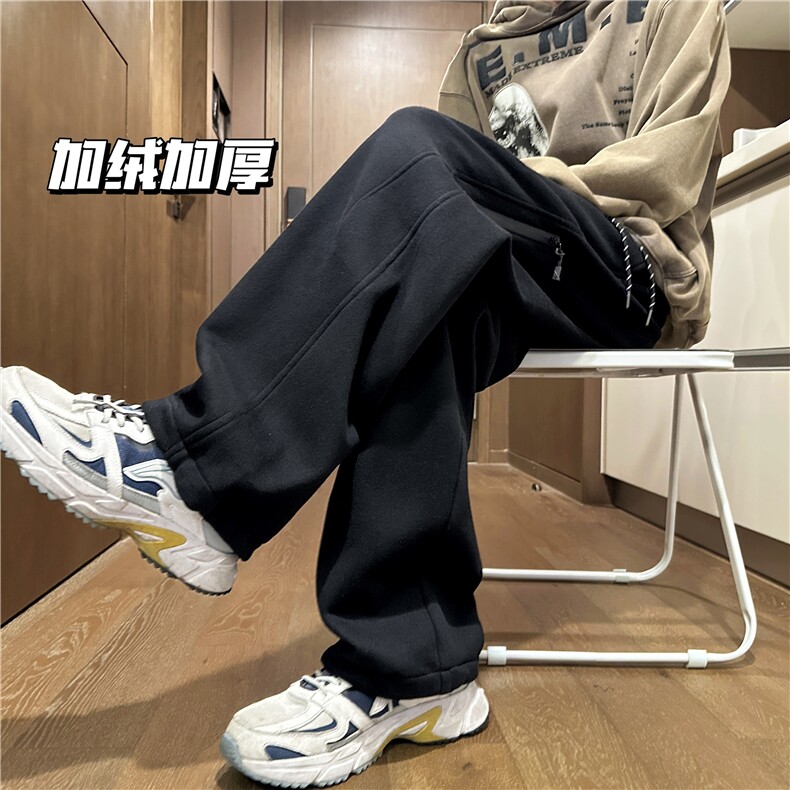A749-特P45加绒加厚华棉卫裤弯刀运动裤保暖休闲裤1,男装休闲裤,电商B335