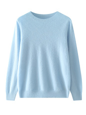 一线成衣圆领100纯山羊绒衫女秋冬康赛妮线时尚打底宽松针织毛衣，女装羊绒衫，轩妮羊绒