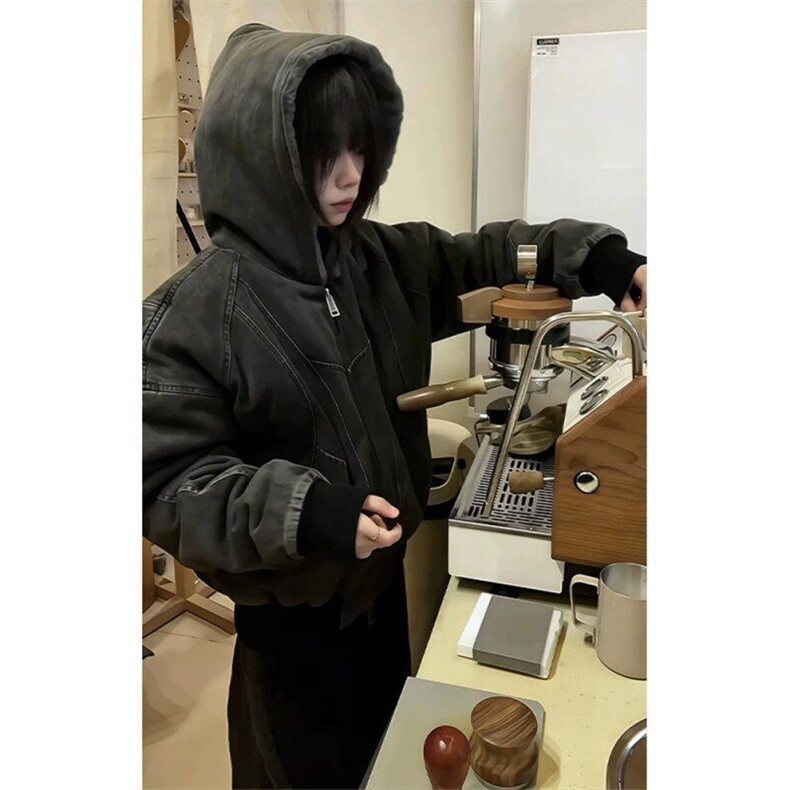 cleanfit座山雕加绒加厚棉服外套男女冬季流行风格美式工装风夹克,男装棉衣,星座706