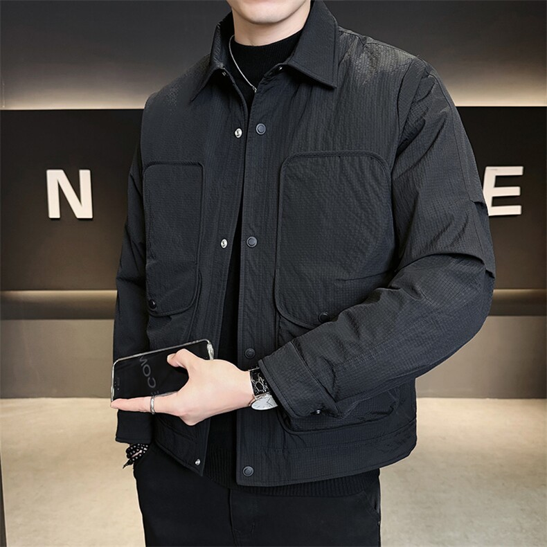 店主风 2025年衬衫领潮流时尚帅气轻薄羽绒服男LMS2505-P245图片