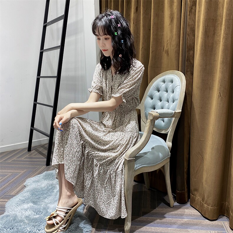 现货已出不断货2021夏装新款碎花裙166-QZ05,女装连衣裙,茜茜公主