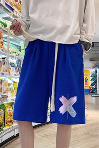 ！港风华夫格休闲裤子男卫裤男短裤男沙滩裤衩HFD13-P25图片